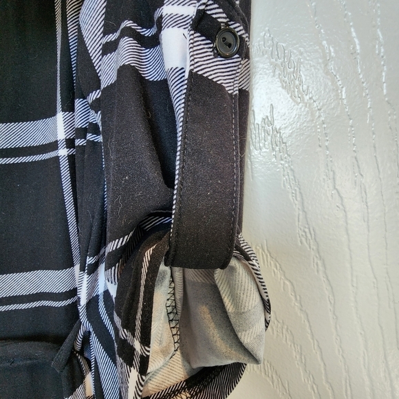 Justify Buffalo Flaid Flannel 3/4 Sleeve Button Down Shirt Dress Women's Small - Picture 4 of 12